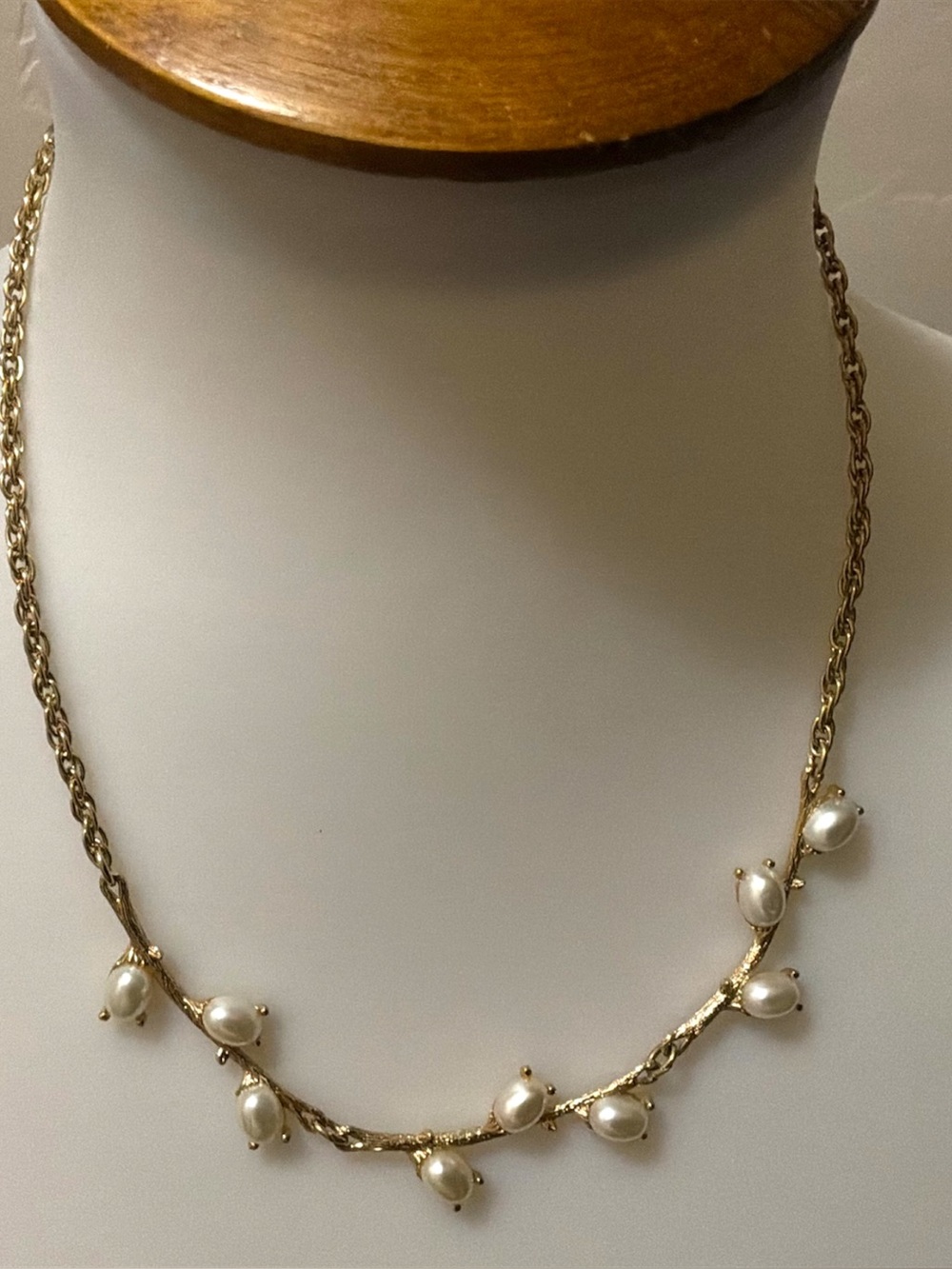 Vintage Sarah Coventry Springtime Necklace 1975 Faux Pearl Branch Signed